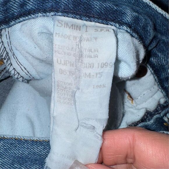 Vintage Y2K Giorgio Armani Milano Men's 34x33 Straight Leg Blue Denim Jeans - Picture 9 of 13